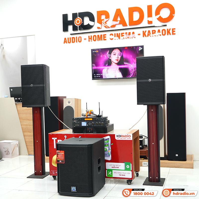 Dàn Karaoke cao cấp HDR41 (Wharfedale Wh12 , Công suất, vang số,  Micro JKaudio B9, Sub)-1