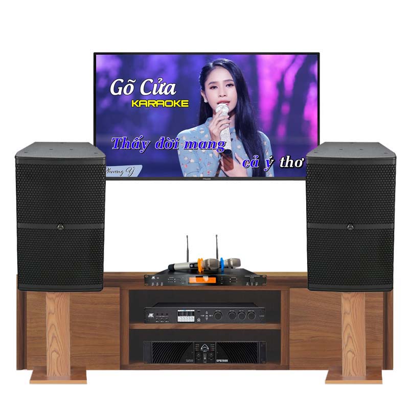 Dàn Karaoke cao cấp HDR42 (Wharfedale Wh10, Công suất, vang số, Micro JKaudio B9)