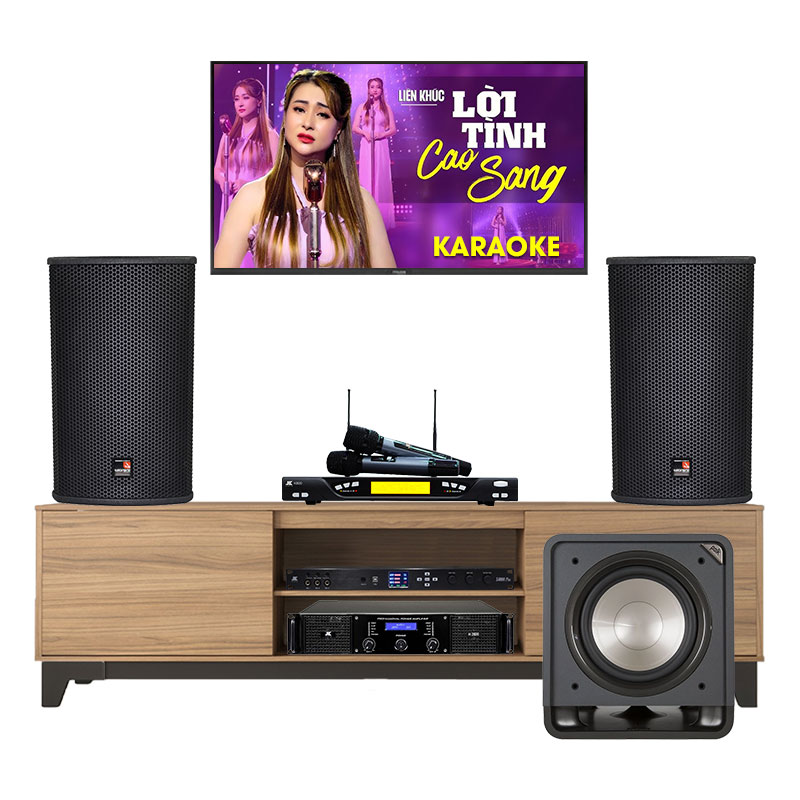 Dàn Karaoke cao cấp HDR79 ( Tecnare E10, Công suất, Vang số, Micro K800, Loa Sub )