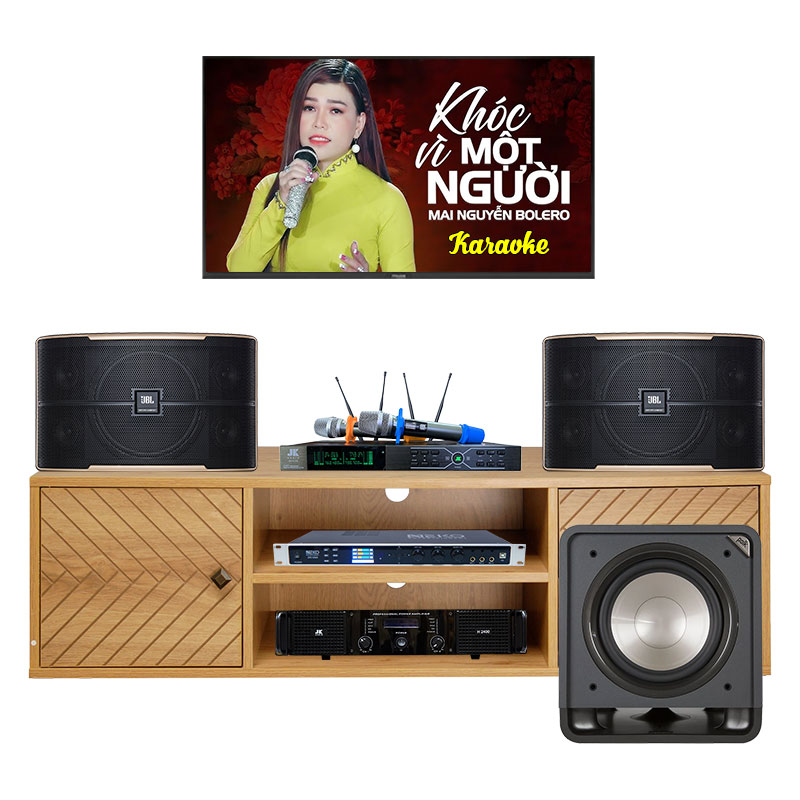 Dàn karaoke JBL gia đình HK24 (JBL Pasion 10, Công suất, vang cơ, micro, Sub)