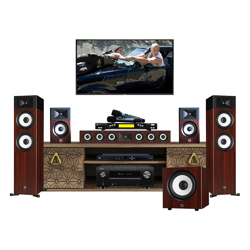 Dàn âm thanh đa năng xem phim, nghe nhạc, karaoke JBL, Denon DN03 (Denon AVC X3700H,JBL Stage A190, A130, A135C, Sub JBL STAGE A120P, JKaudio X6000 Plus, K800)