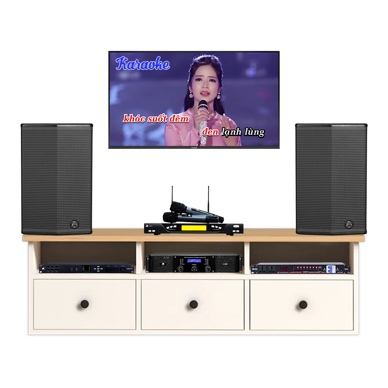 Dàn Karaoke Wharfedale KH55 ( Wharfedale Sigma X10, Công suất, X6000 Plus, micro K800, quản lý nguồn)