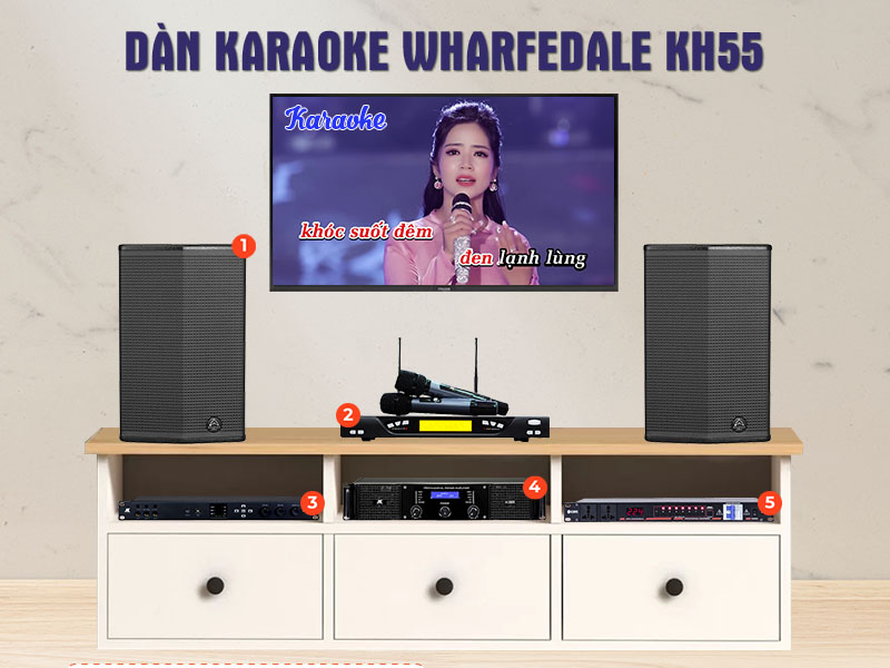 Dàn Karaoke Wharfedale KH55 ( Wharfedale Sigma X10, Công suất, X6000 Plus, micro K800, quản lý nguồn)-1