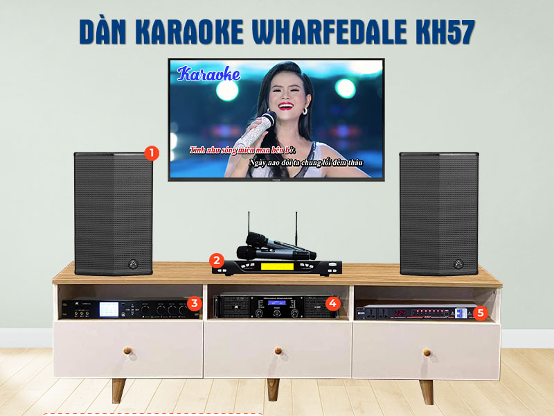 Dàn Karaoke Wharfedale KH57 ( Wharfedale Sigma X10, Công suất, X9000 Pro, micro K800, quản lý nguồn)-1
