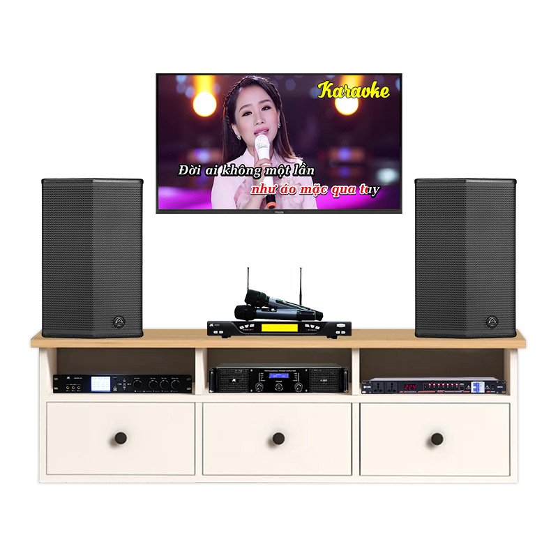 Dàn Karaoke Wharfedale KH72 (Wharfedale Sigma X12, Công suất, X9000 Pro, micro K800, quản lý nguồn)