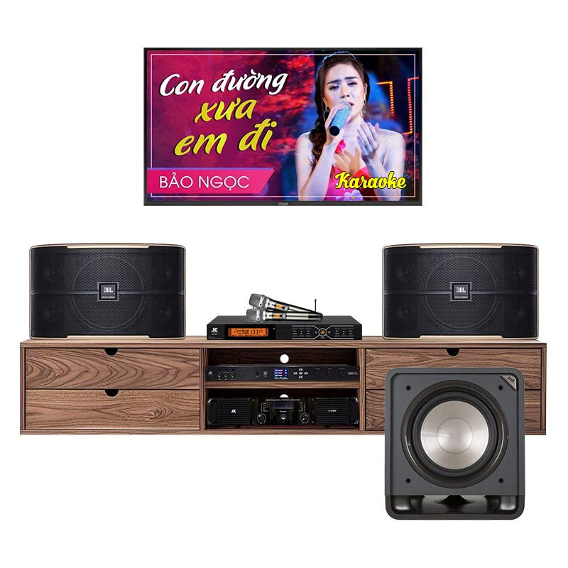 Dàn Karaoke JBL Gia Đình GD51 (Loa Pasion 10, JK H2400,  Vang Jk X6000 Plus, Mic B3 Pro, Sub Polk HTS10)