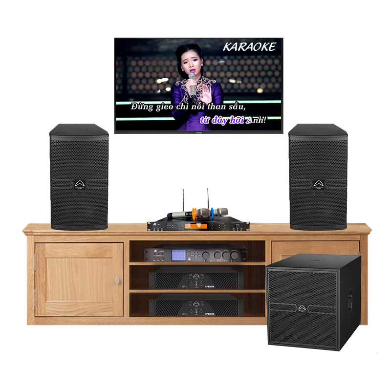 Dàn Karaoke cao cấp HDR57 (Whafedale Anglo E15, CPD3600, Vang số, Micro, Sub hơi)
