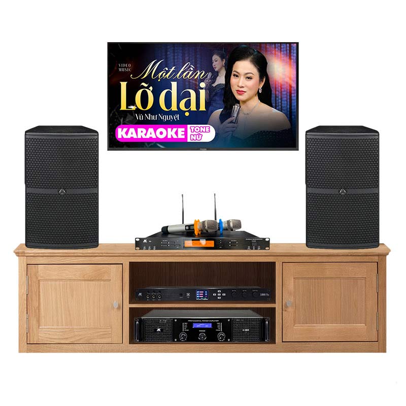 Dàn Karaoke Cao Cấp HDR68 ( Wharfedale Wh12 , Công suất, X6000 Plus, Micro JKaudio B9)