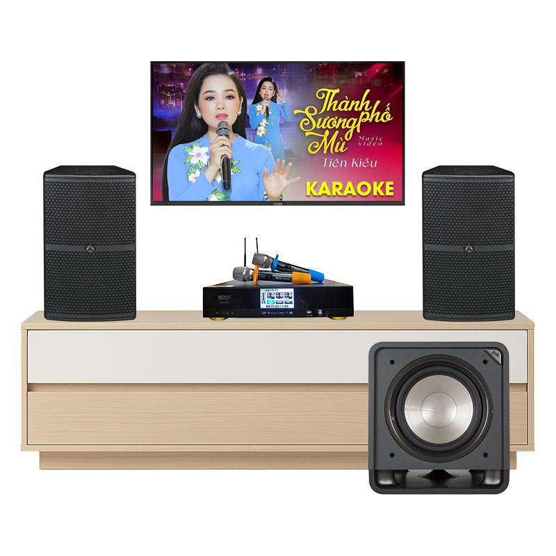 Dàn karaoke gia đình KGD06 (Wharfedale WH12 NEO, Neko AK3900 Pro, sub Polk Audio HTS12)