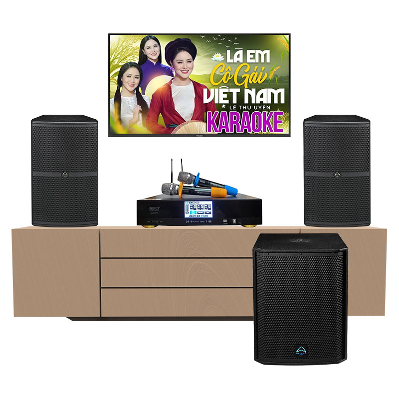 Dàn karaoke gia đình KGD08 (Wharfedale WH12 NEO, Wharfedale T-SUB AX15B, Neko AK3900 Pro)