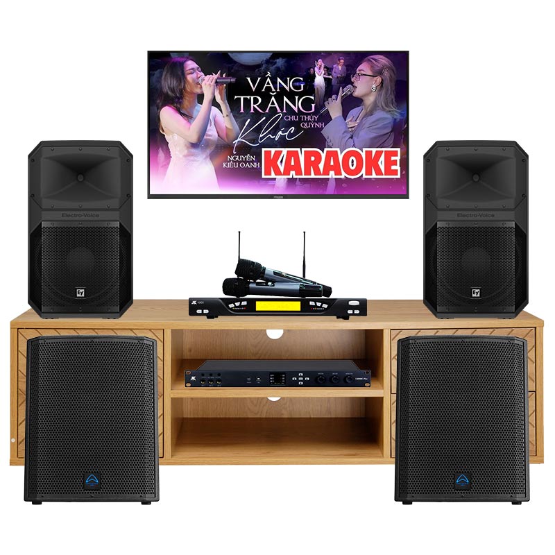 Dàn karaoke gia đình KGD114 (Electro Voice Eviva 15P, JKAudio X6000 Plus, K800, sub Wharfedale T-Sub AX18B)