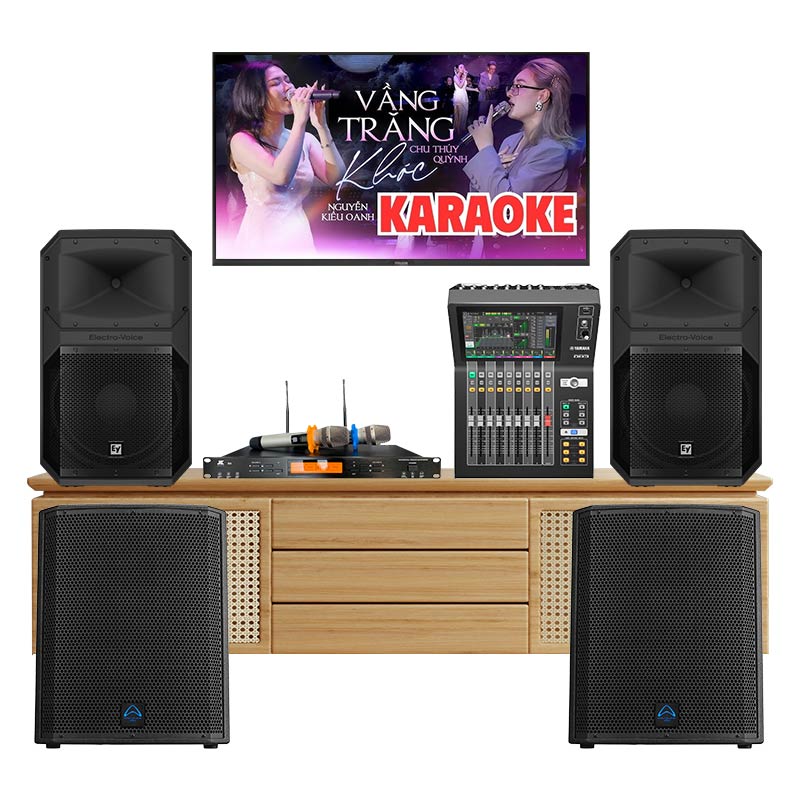 Dàn karaoke gia đình KGD115 (Electro Voice Eviva 15P, Yamaha DM3S, JKAudio B9, sub Wharfedale T-Sub AX18B)