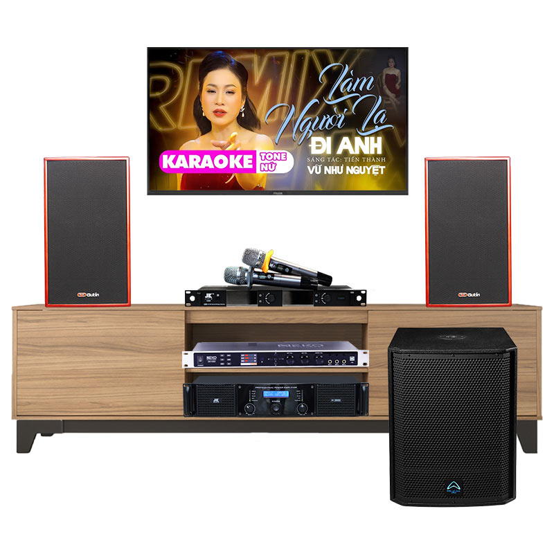 Dàn karaoke gia đình KGD118 (Gutin GDL 6612, Neko DK1000, JKAudio H2600, K300, sub Wharfedale AX15B)