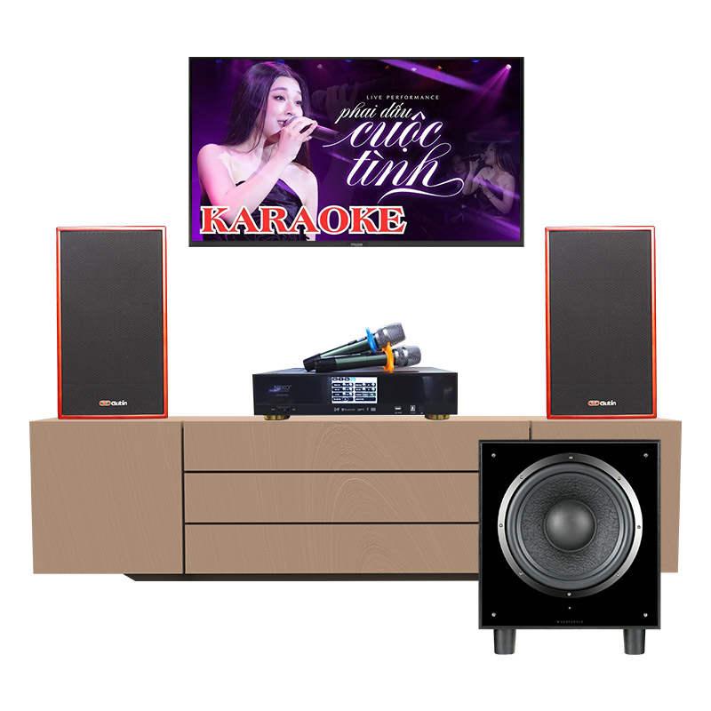 Dàn karaoke gia đình KGD125 (Gutin GDL 6612, Neko AK3900 Pro, sub Wharfedale SW12)