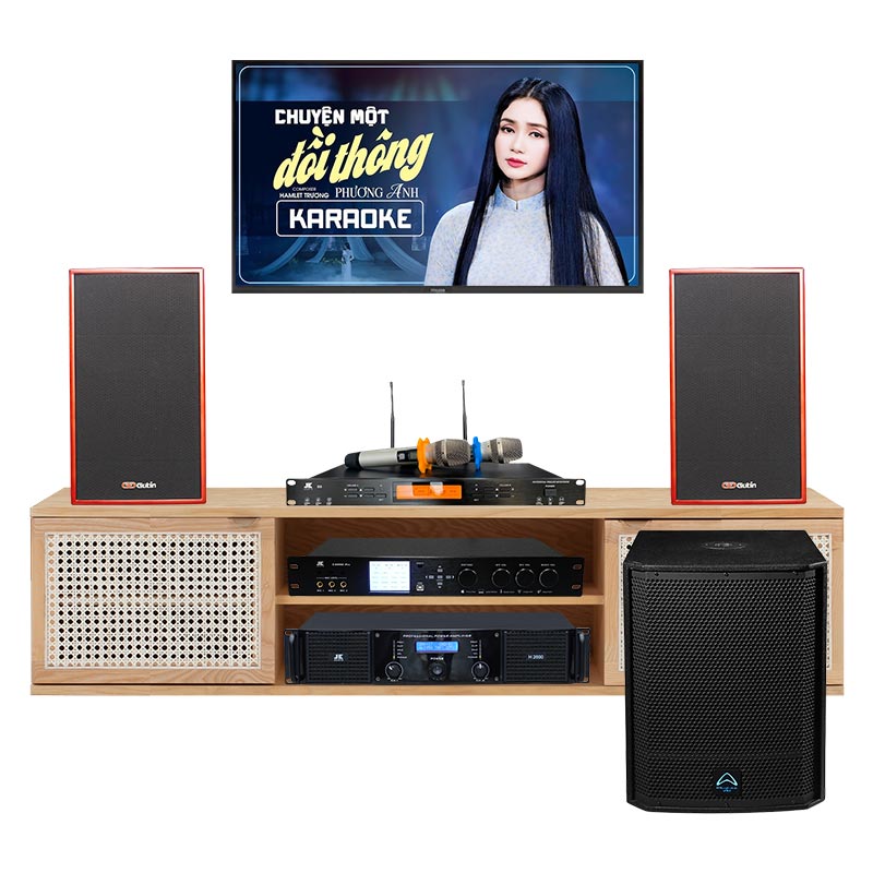 Dàn karaoke gia đình KGD129 (Gutin GDL 6612, JKAudio H2600, X9000 Pro, B9, sub Wharfedale AX15B)