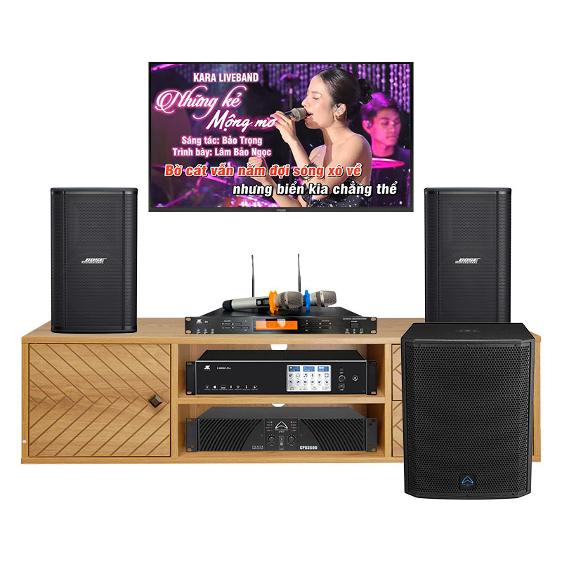Dàn karaoke gia đình KGD136 (Bose ShowTime SK12, Wharfedale T-Sub AX18B, CPD3600, JKAudio B9, X9900 Pro)