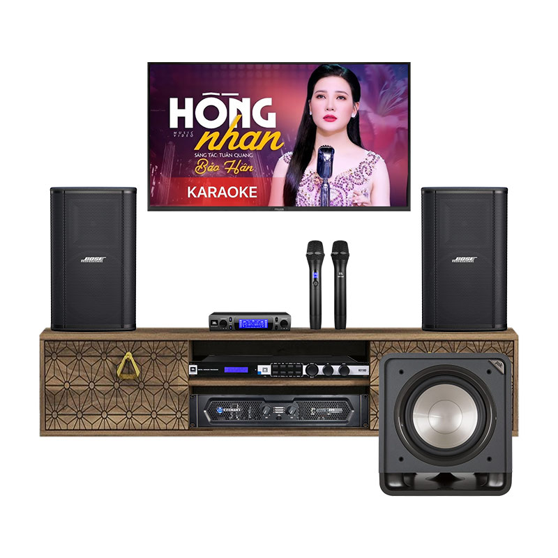 Dàn karaoke gia đình KGD139 (Bose ShowTime SK12, Polk Audio HTS12, Crown KVS1000, JBL KX180A, JBL VM300)