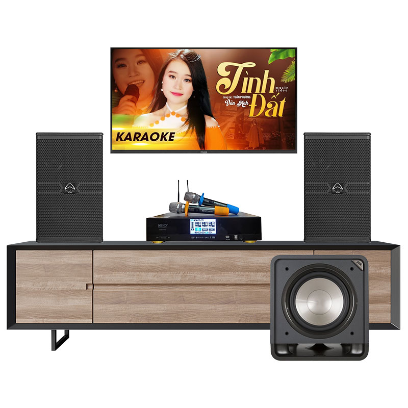 Dàn karaoke gia đình KGD15 (Wharfedale ANGLO E312, Polk Audio HTS12, Neko AK3900 Pro)