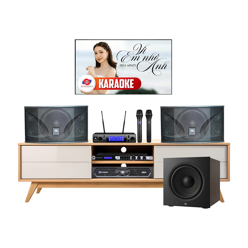 Dàn karaoke gia đình KGD202 (JBL Ki110, Crown KVS500, JBL KX180A, JBL VM300, JBL Stage 220P)