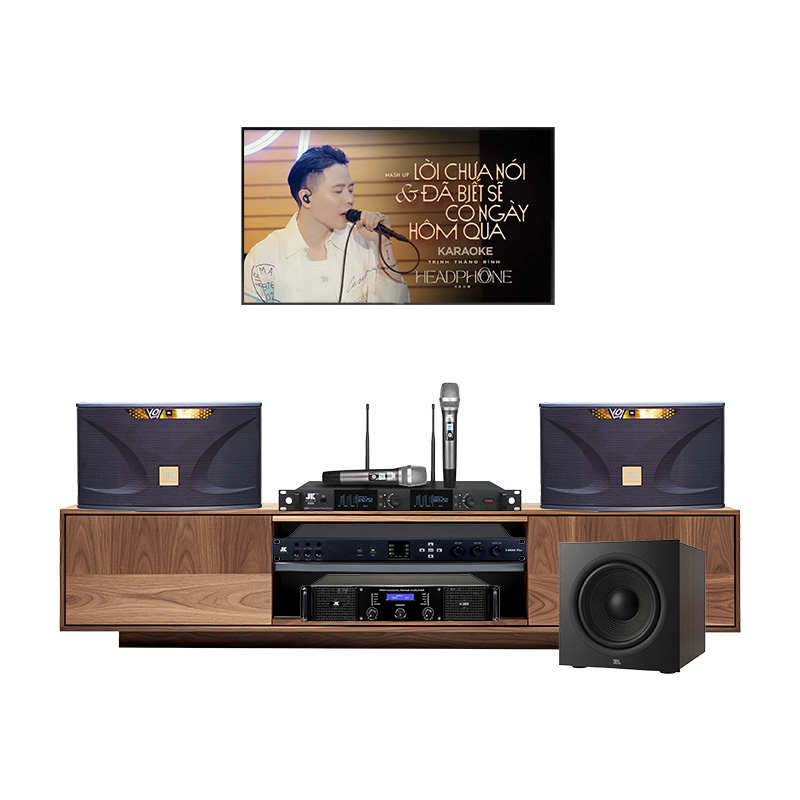 Dàn karaoke gia đình KGD207 (JBL Ki110 Edition, JKAudi H2600, X6000 Plus, K300, JBL Stage 220P)