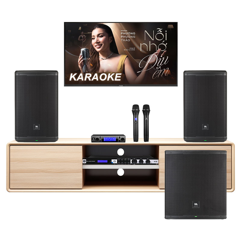 Dàn karaoke gia đình KGD239 (JBL Eon 715, KX180A, VM300, Eon 718S)