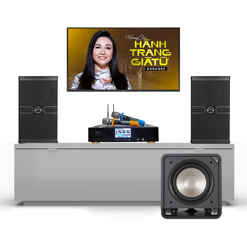 Dàn karaoke gia đình KGD27 (Wharfedale ANGLO E10, Neko AK3900 Pro, Polk Audio HTS12)