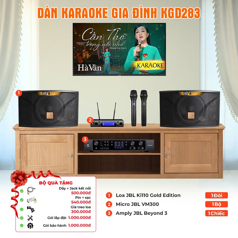 Dàn karaoke gia đình KGD283 (JBL Ki110 Gold Edition, Beyond 3, VM300)-2