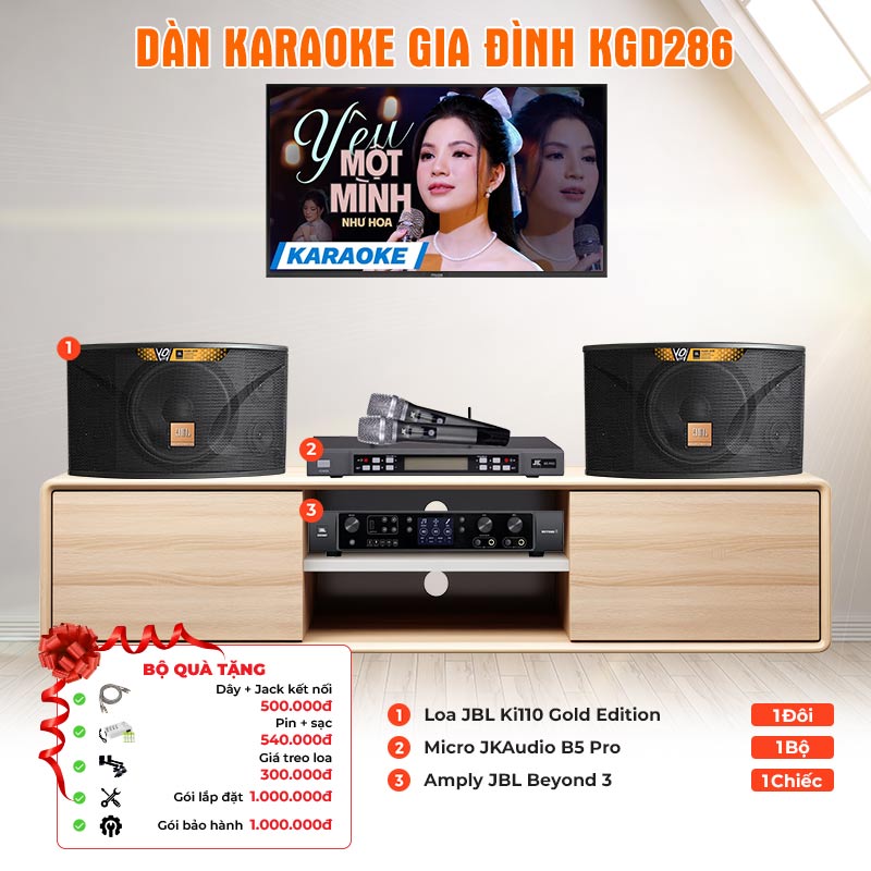 Dàn karaoke gia đình KGD286 (JBL Ki110 Gold Edition, Beyond 3, JKaudio B5 Pro)-2