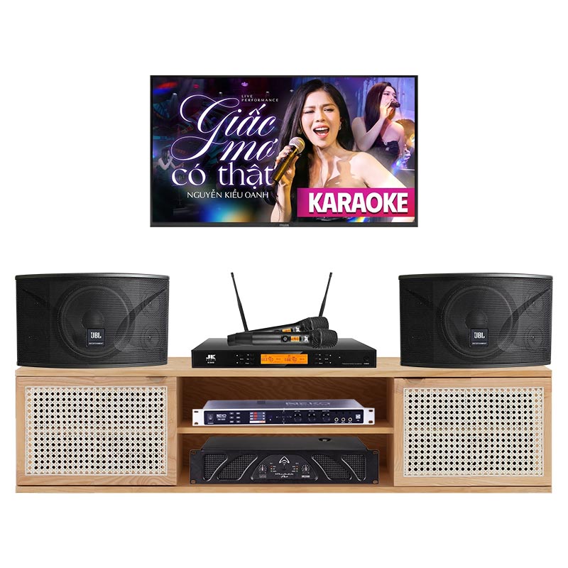 Dàn karaoke gia đình KGD303 (JBL Ki110, Wharfedale XR2500,  Neko DK1000, JKAudio K500)