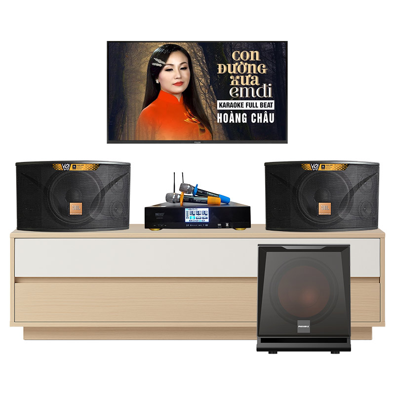 Dàn karaoke gia đình KGD37 (JBL Ki112 Gold Edition, Paramax D30, Neko AK3900 Pro)