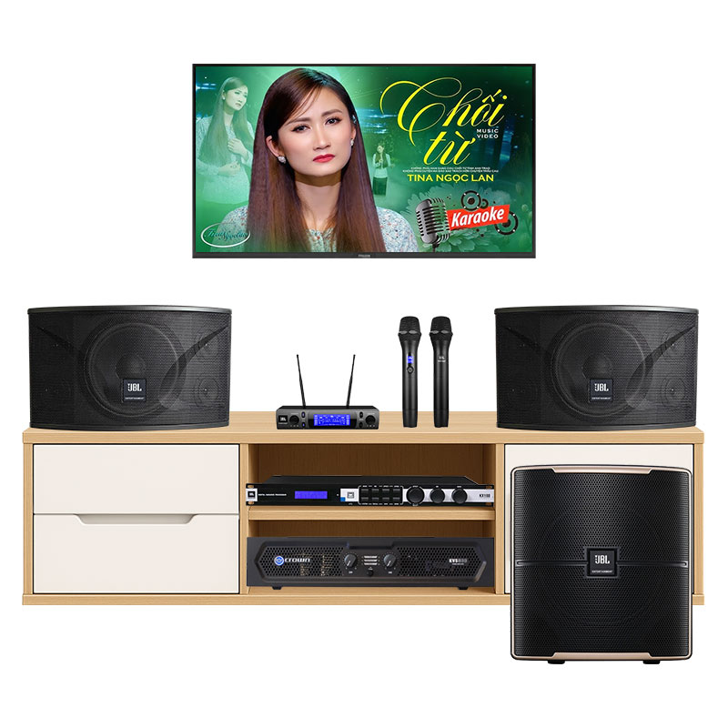 Dàn karaoke gia đình KGD40 (JBL Ki110, KX180A, VM300, Crown KVS500, sub JBL Pasion 12SP)