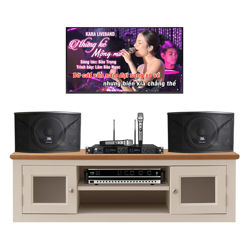 Dàn karaoke gia đình KGD53 (JBL Ki110, Kiwi PD8000, JKAudio K300)