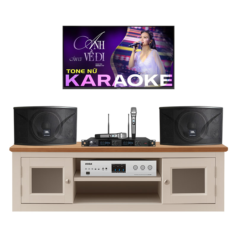 Dàn karaoke gia đình KGD54 (JBL Ki110, Koda KB450A, JKAudio K300)