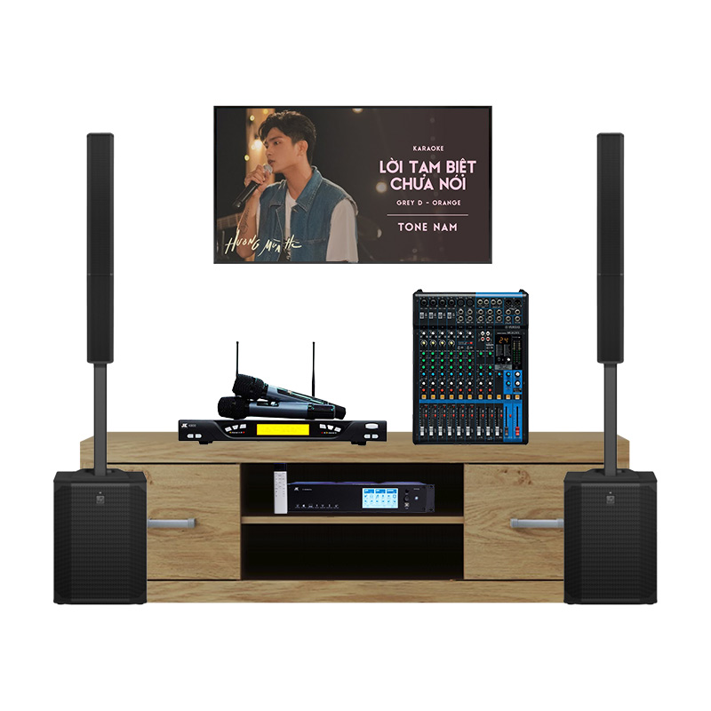 Dàn karaoke gia đình KGD75 (Yamaha MG12XU, Electro voice Evolve 70, JKaudio X9900 Pro, JKaudio K800)