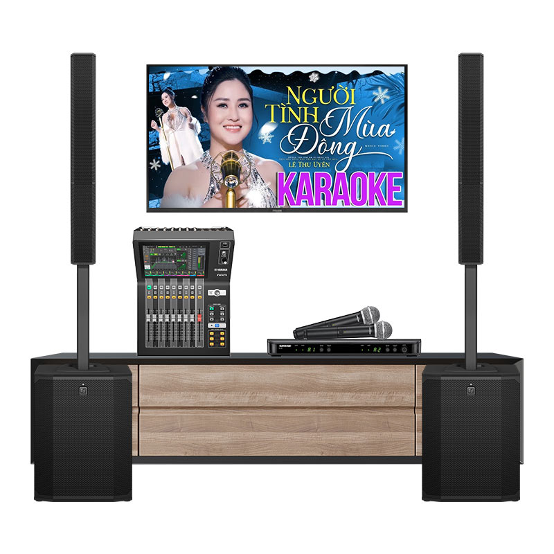 Dàn karaoke gia đình KGD85 (Electro voice Evolve 90 x 2, Yamaha DM3S, Shure BLX288A B58)