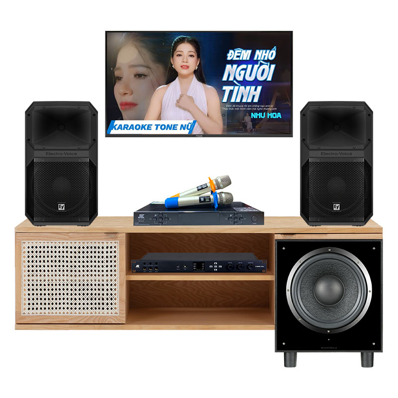 Dàn karaoke gia đình KGD88 (Electro voice Eviva 12P, JKaudio X6000 Plus, JKAudio B5 Plus, Wharfedale SW12)