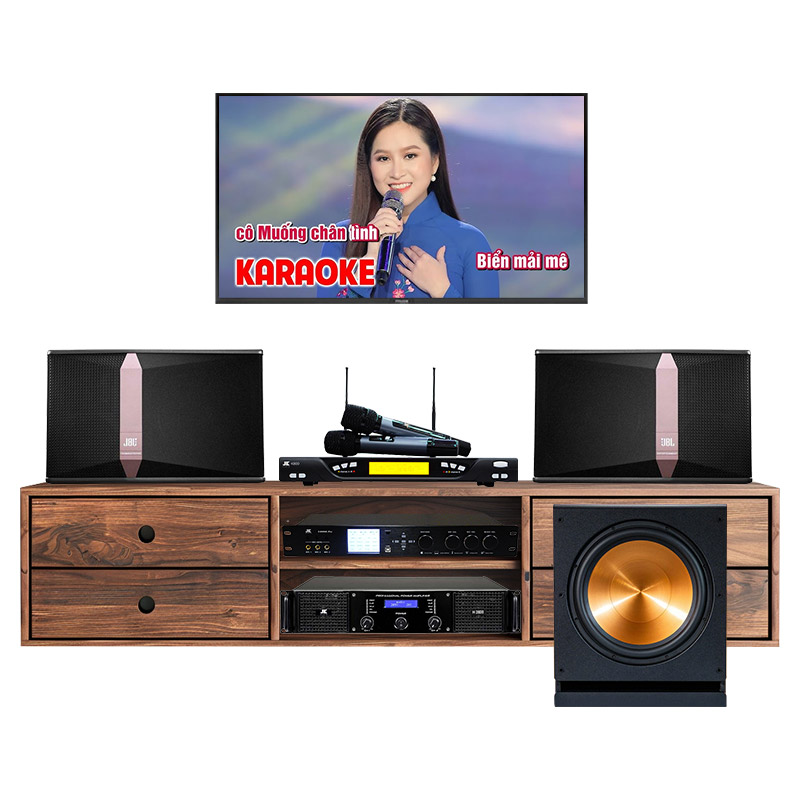 Dàn Karaoke JBL KH211 (JBL Ki510, X9000 Pro, Công suất, Micro K800, Sub Paramax D40)