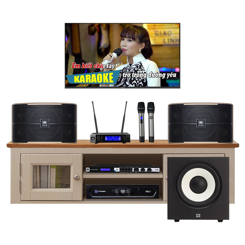 Dàn karaoke gia đình KHD07 (JBL Pasion 10, STAGE A120P, JBL KX180A, VM200, Crown KVS300)