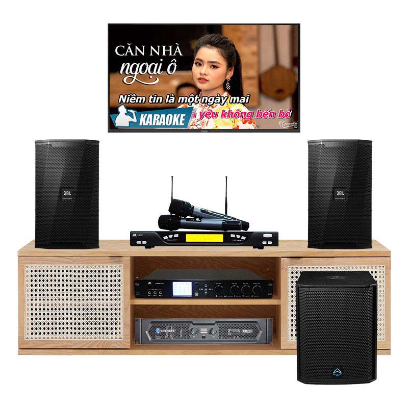 Dàn karaoke gia đình KHD14 (JBL KPS2, Crown KVS700, JKaudio X9000 Pro, K800, Wharfedale AX15B)
