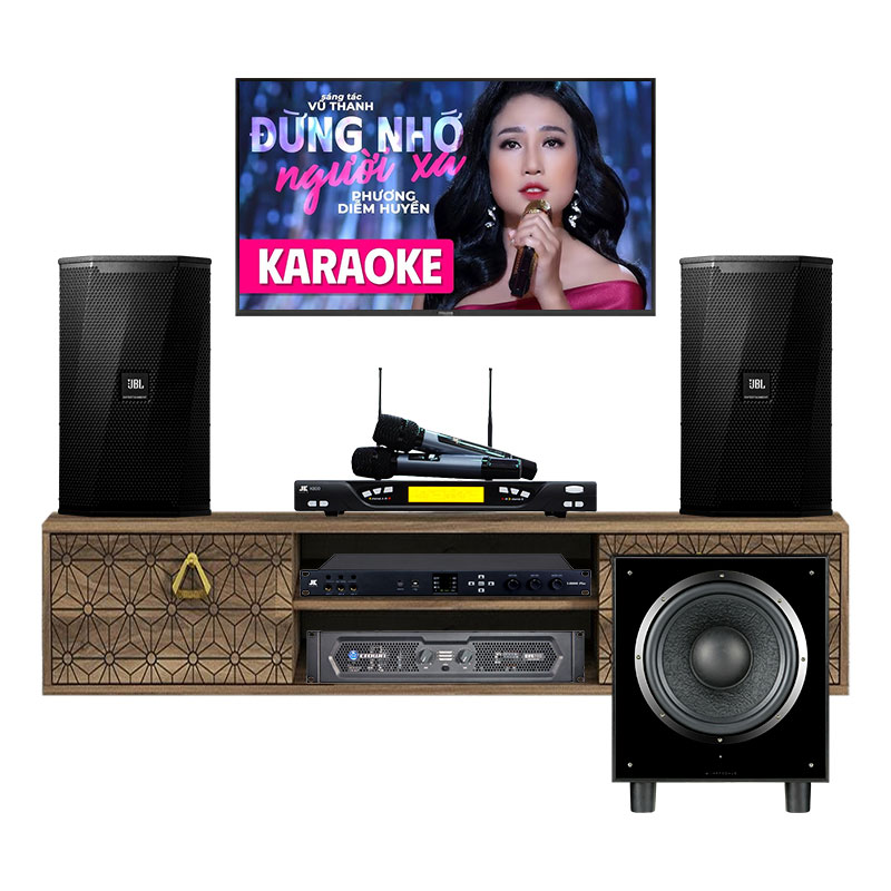 Dàn karaoke gia đình KHD18 (JBL KPS2, Wharfedale SW12, Crown KVS700, JKaudio X6000 Plus, JKaudio K800)