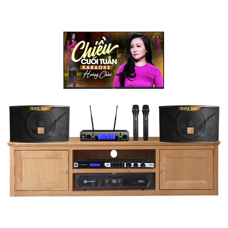 Dàn karaoke gia đình KHD39 (JBL Ki110 Gold Edition, Crown KVS500, JBL KX180A, VM300)