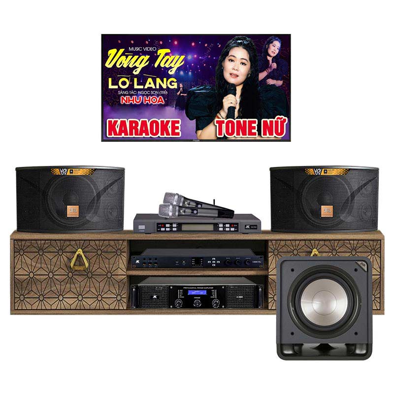 Dàn karaoke gia đình KHD44 (JBL Ki110 Gold Edition, JKAudio H2600, X6000 Plus, B5 Pro, Polk Audio HTS10)