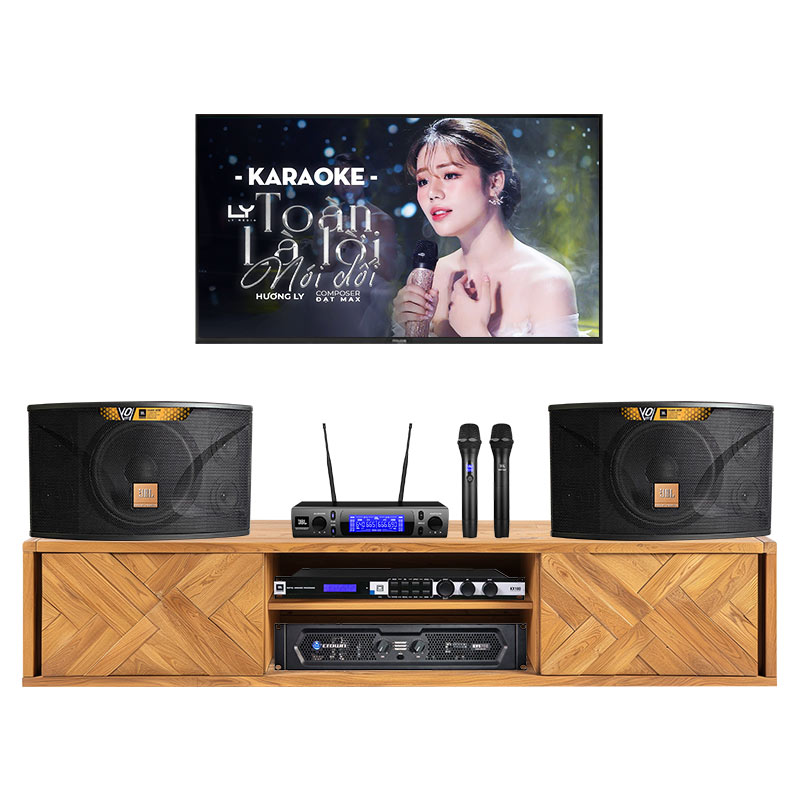 Dàn karaoke gia đình KHD47 (JBL Ki112 Gold Edition, Crown KVS700, JBL KX180A, JBL VM300)