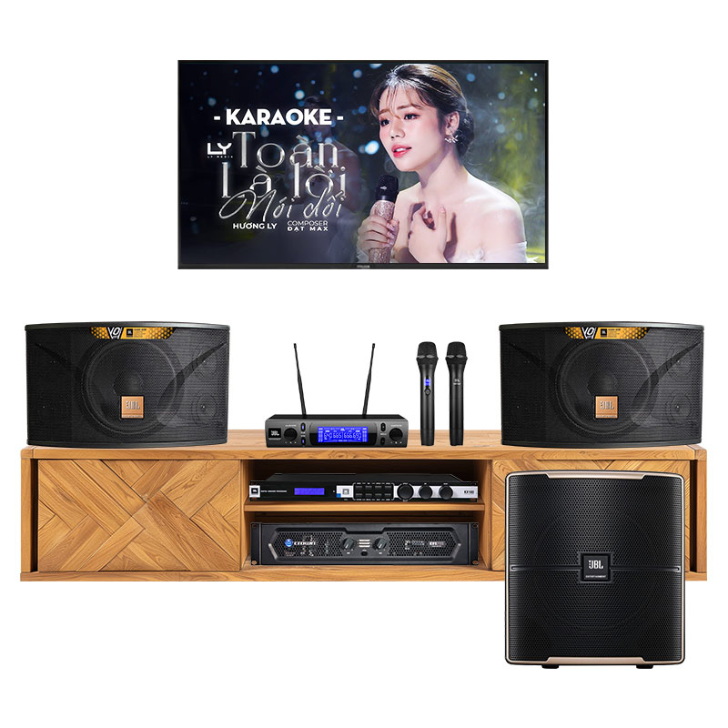 Dàn karaoke gia đình KHD48 (JBL Ki112 Gold Edition, Crown KVS700, JBL KX180A, JBL Pasion 12SP, JBL VM300)