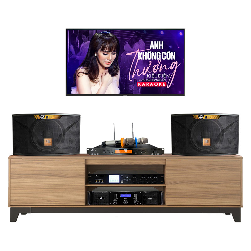 Dàn karaoke gia đình KHD51 (JBL Ki112 Gold Edition, JKAudio H2600, JKaudio X9000 Pro, JKaudio B9)