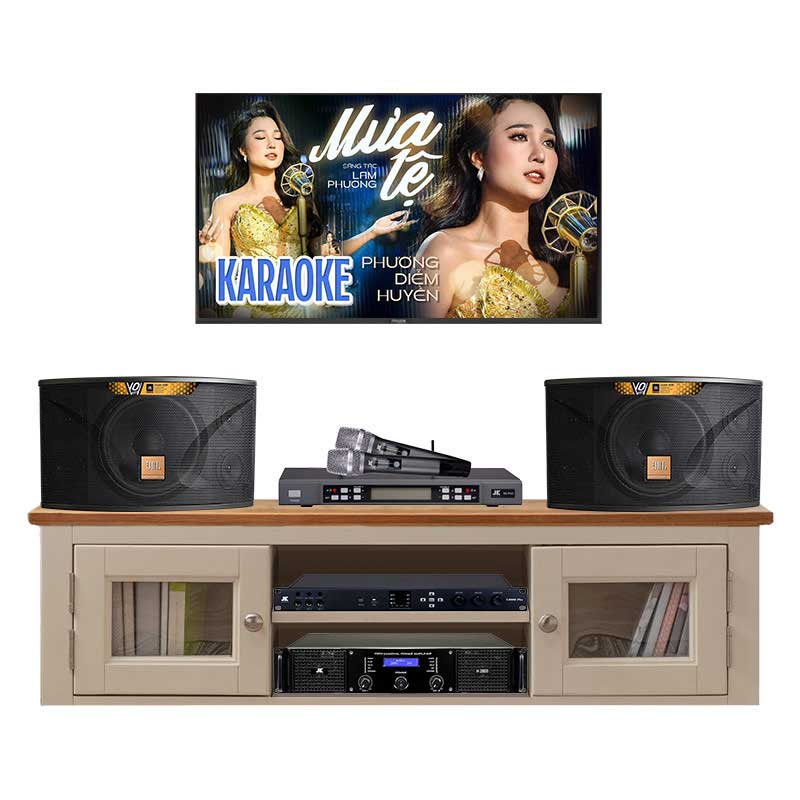 Dàn karaoke gia đình KHD53 (JBL Ki112 Gold Edition, JKAudio H2600, JKaudio X6000 Plus, JKAudio B5 Pro)