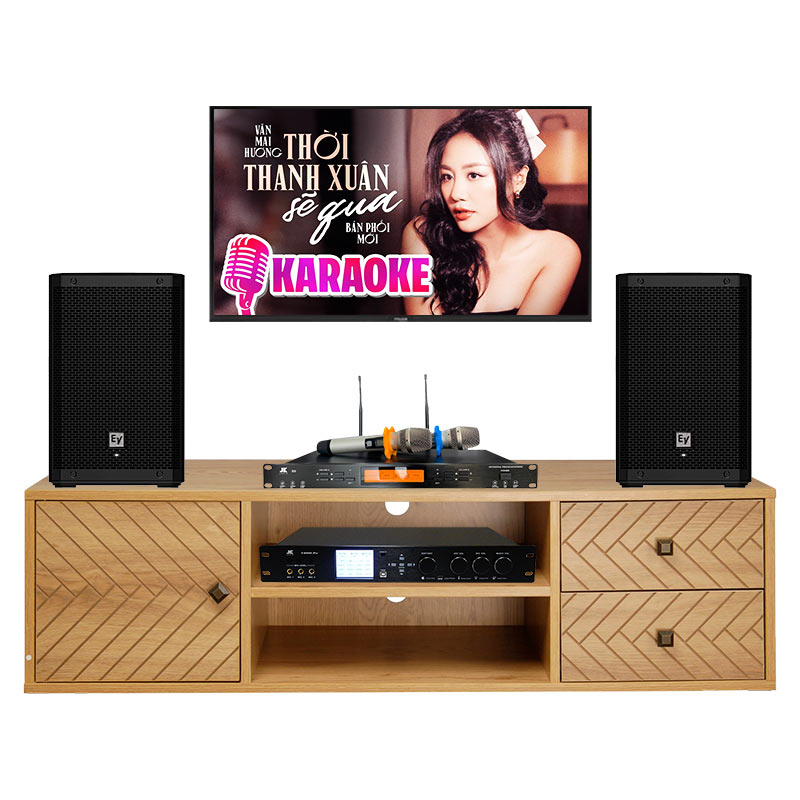 Dàn karaoke gia đình KHD59 (Electro voice ZLX8P-G2, JKaudio X9000 Pro, JKAudio B9)