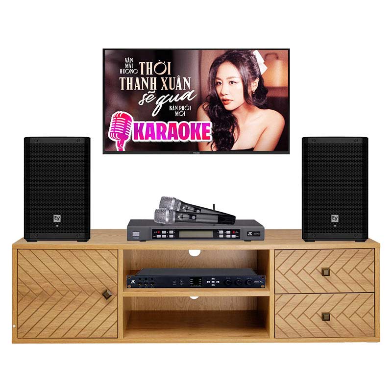 Dàn karaoke gia đình KHD60 (Electro voice ZLX8P-G2, JKaudio X6000 Plus, JKAudio B5 Pro)