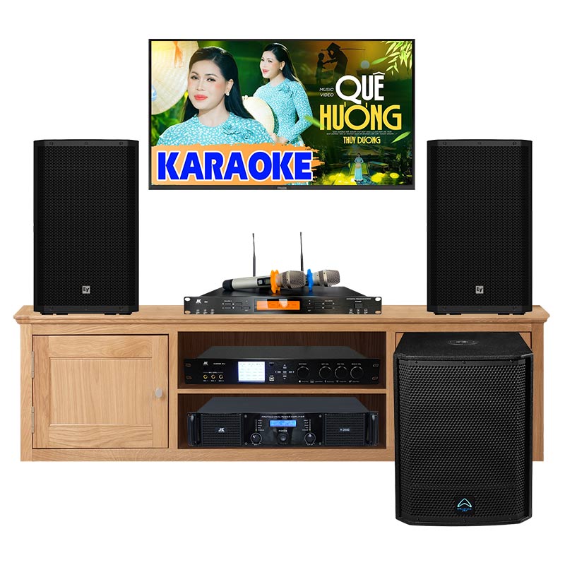 Dàn karaoke gia đình KHD75 (Electro Voice ZLX12-G2, Wharfedale T-SUB AX15B, JKAudio H2600, X9000 Pro, B9) Dàn karaoke gia đình KHD75 (Electro Voice ZLX12-G2, Wharfedale T-SUB AX15B, JKAudio H2600, X9000 Pro, B9)