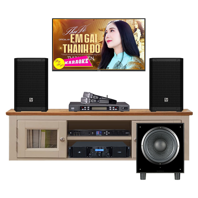 Dàn Karaoke Gia Đình KHD77 (Electro-Voice ZLX8-G2, JKAudio X6000 Plus, B5 Pro, H2600, Wharfedale SW12)